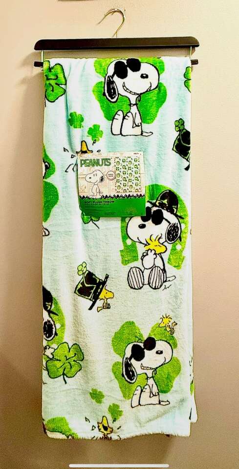 St. Patrick’s Day Peanuts Throw Blanket