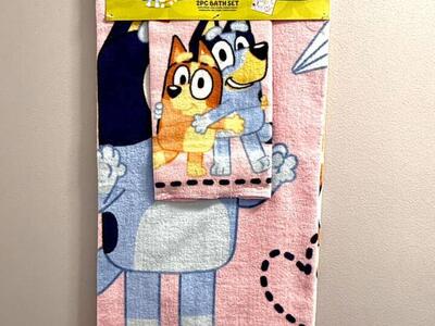 Valentines Bluey & Bingo 2 Piece Bath Set