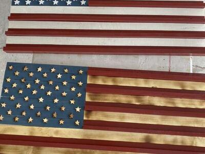 Wood Flag Challenge Coin Display Holder