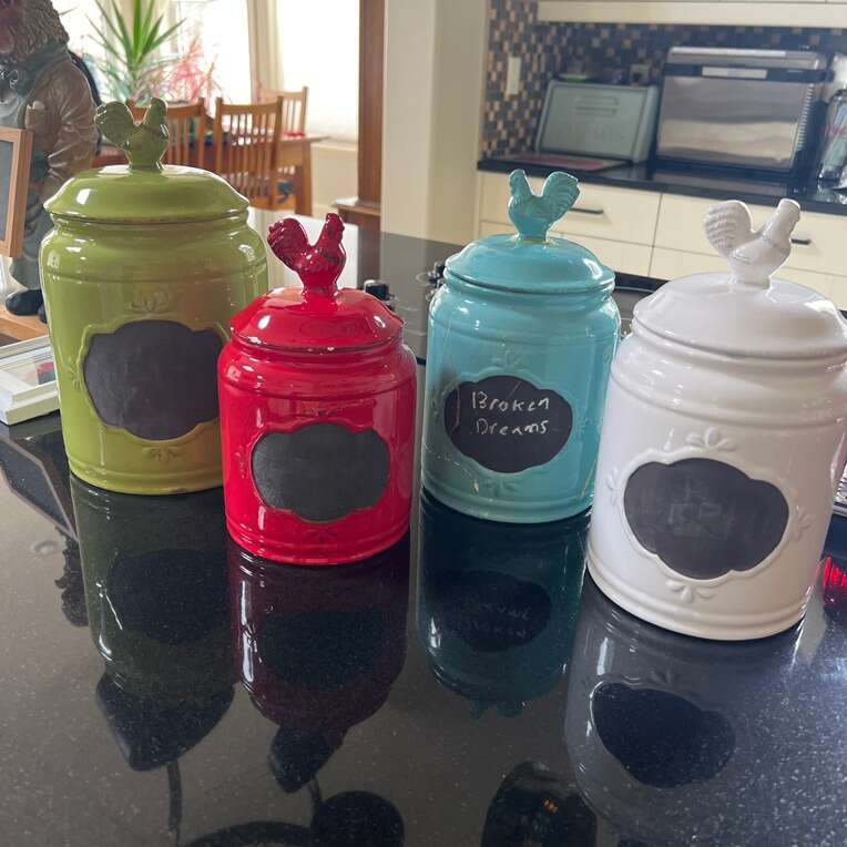 Rooster Top Ceramic Canisters