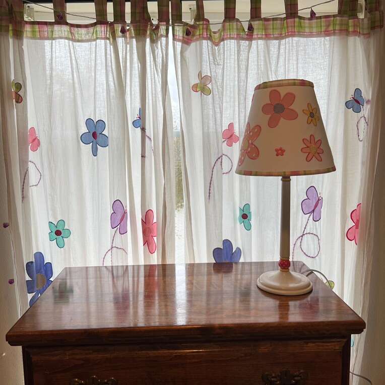 Darling Curtains And Matching Lamp