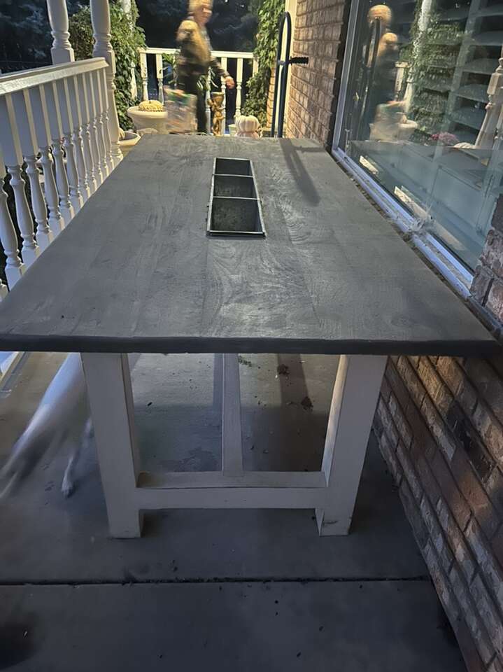 Wooden Kitchen Table With Cutout Decor Furniture