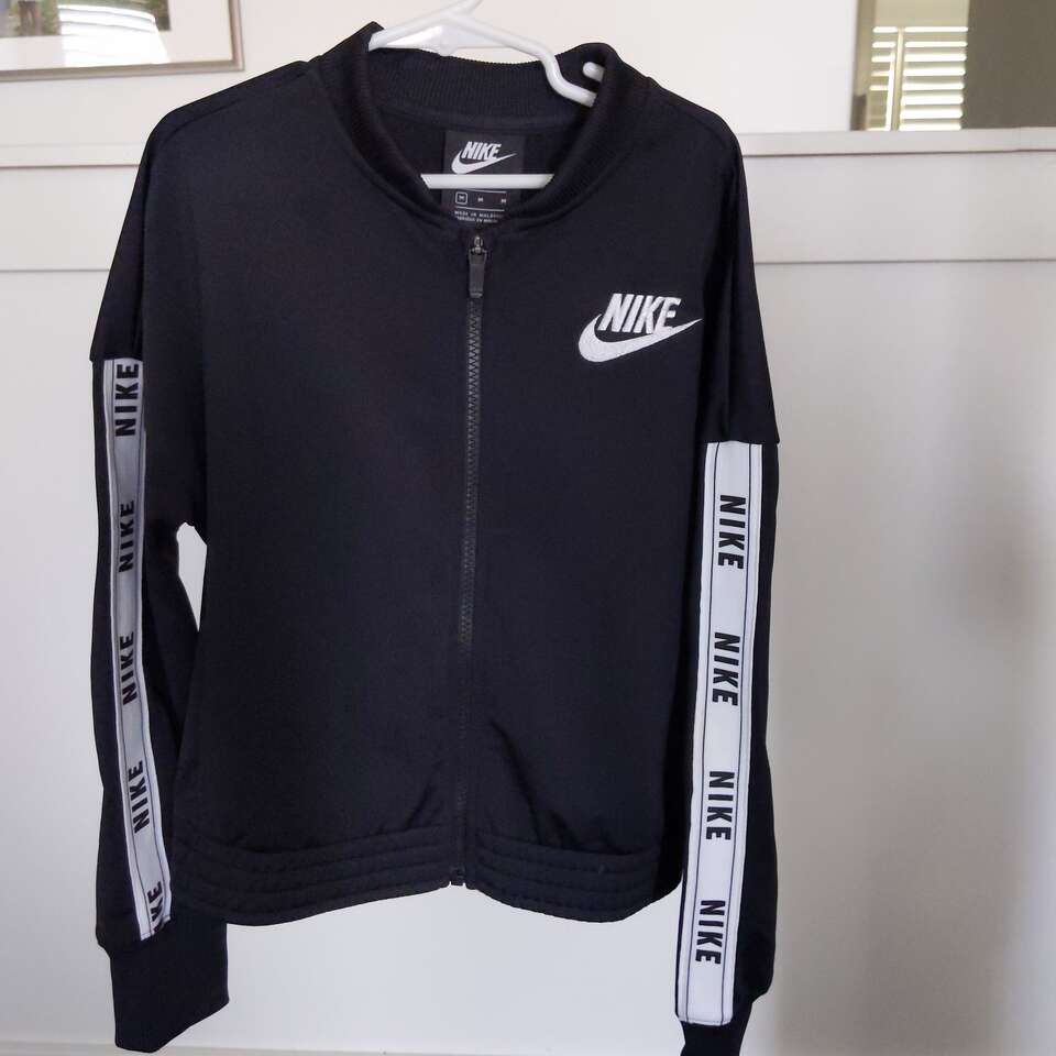 Big Kids Nike Tracksuit Jacket Black and White