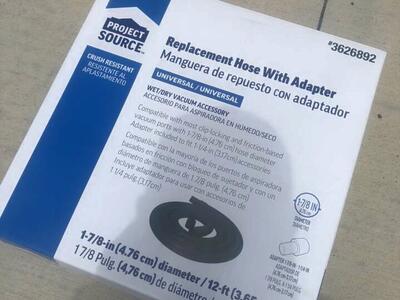 12ft 1-7/8” Shop Vac Hose With Adapter