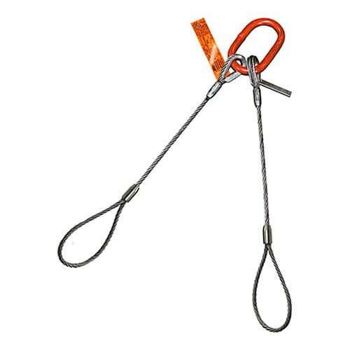 HSI  TWO LEG WIRE ROPE BRIDLE SLING | 7/16 IN DIA | 3 FT LENGTH | FLEMISH LOOP ENDS | 3.4 TON CAPACITY
