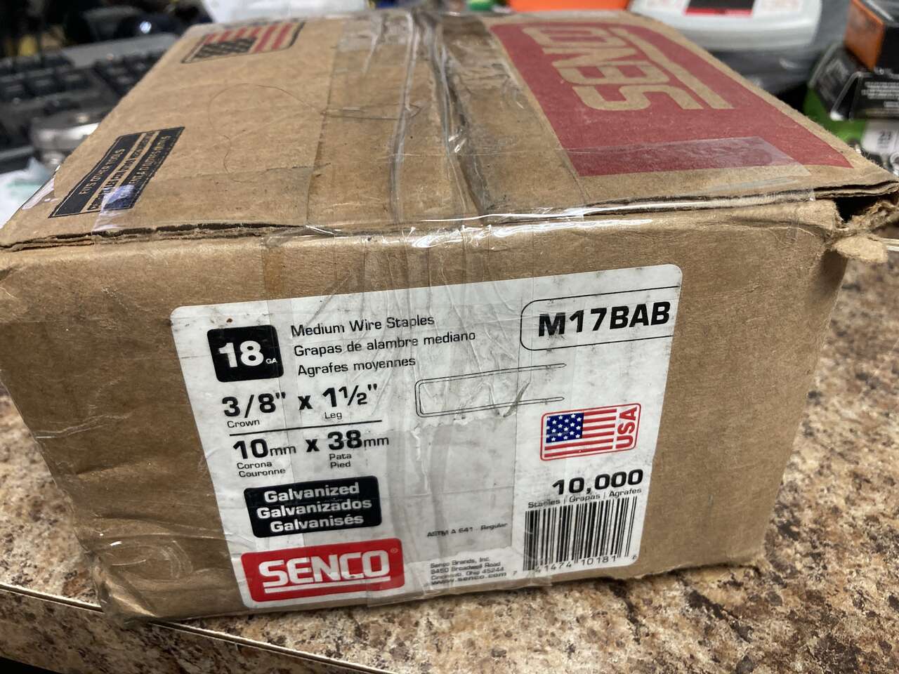 3/8 Crown 1-1/2 Leg 18 Ga Galvanized Sencote 10,000