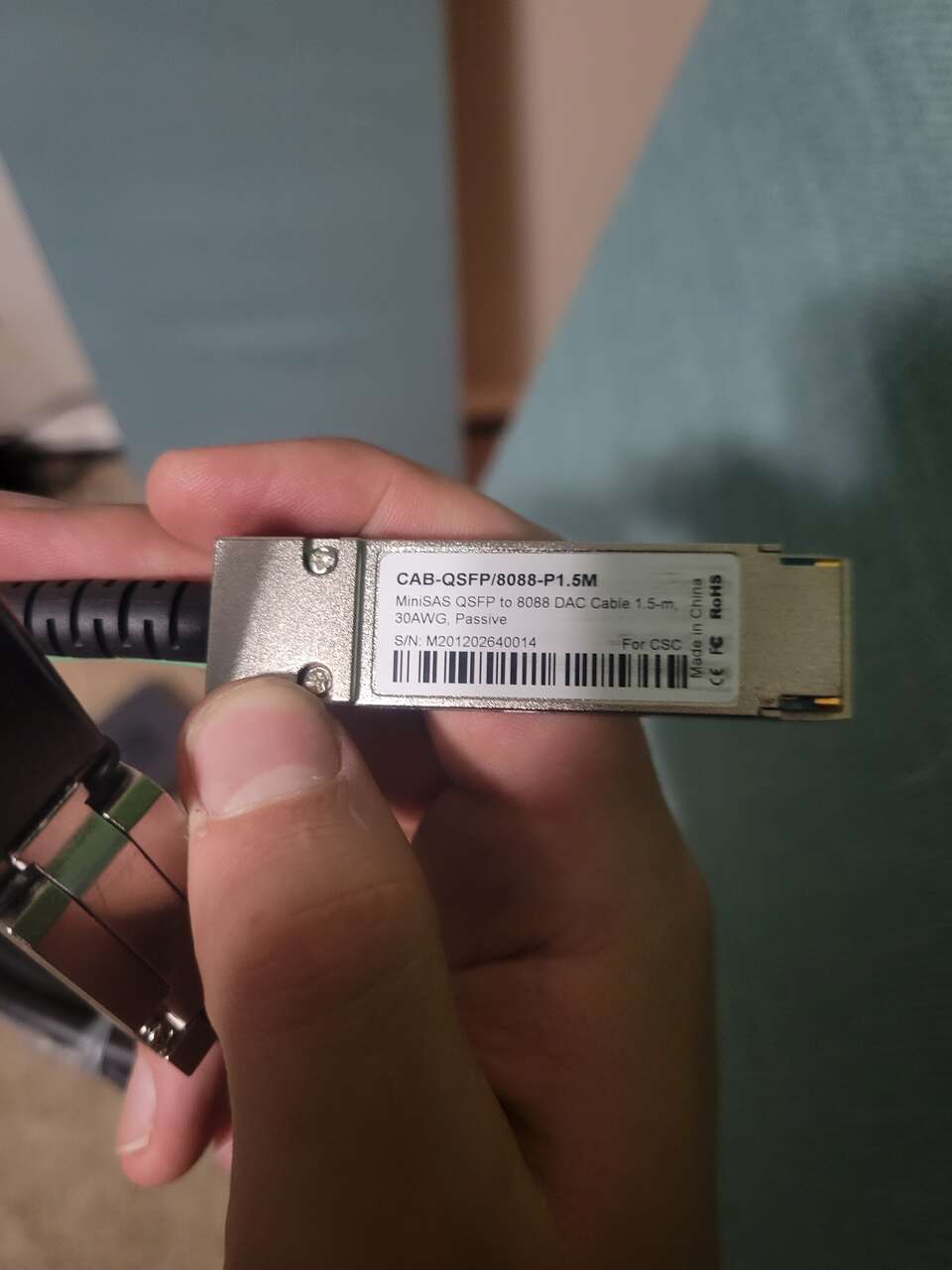 MiniSAS QSFP to 8088 Cable, 1.5m long