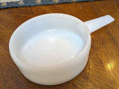 Vintage milk glass Ovenware bowl 14 oz