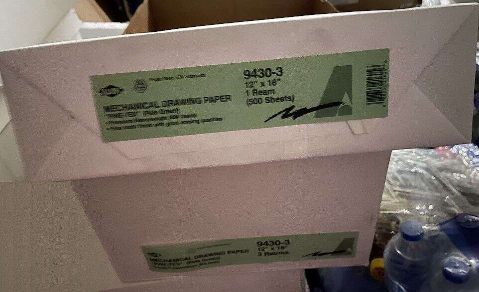 Alvin® Pine-Tex 12" x 18" Premium Heavyweight Mechanical Pale Green Drawing Paper