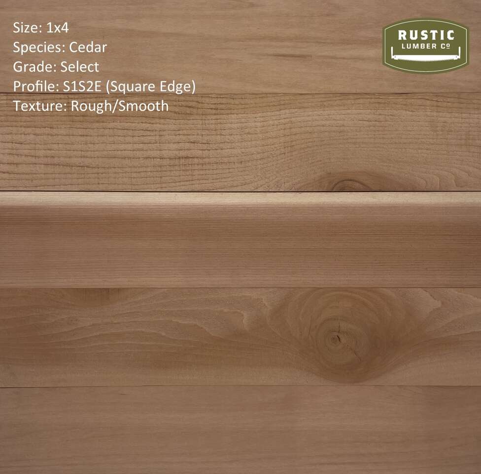 1x4, 1x6, 1x8, 1x10, 1x12 Cedar Trim