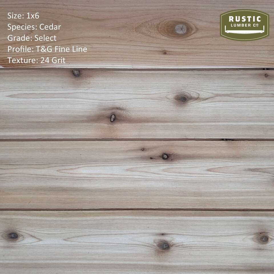 1x6 and 1x8 Cedar T&G Fineline