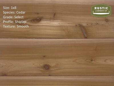 1x8 Cedar Shiplap & 1x8 Cedar T&G