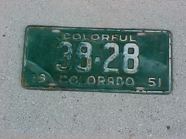 1951 colorado license plate