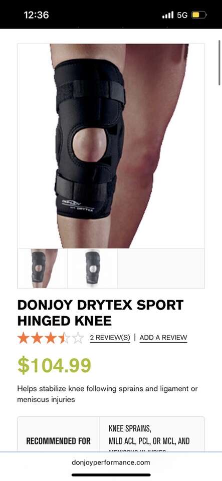 DONJOY DRYTEX SPORT HINGED KNEE