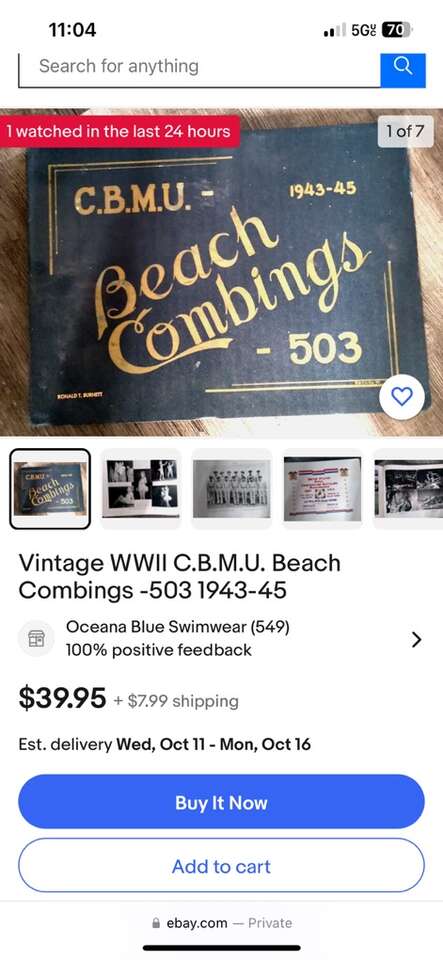 World War Beach Combings collectible