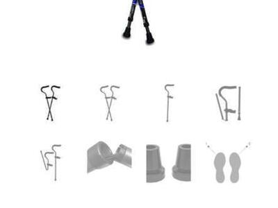 in Motion, Adjustable, Crutches, White in Color