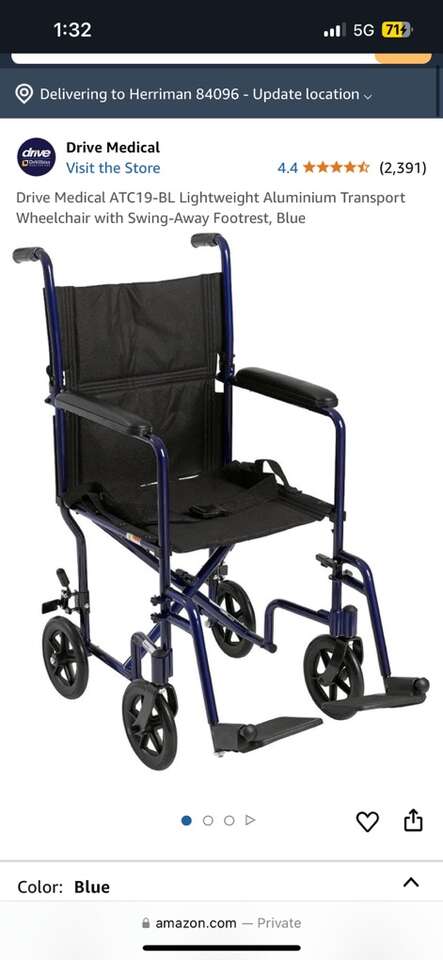 Drive lightweight Foldable Transport Chair