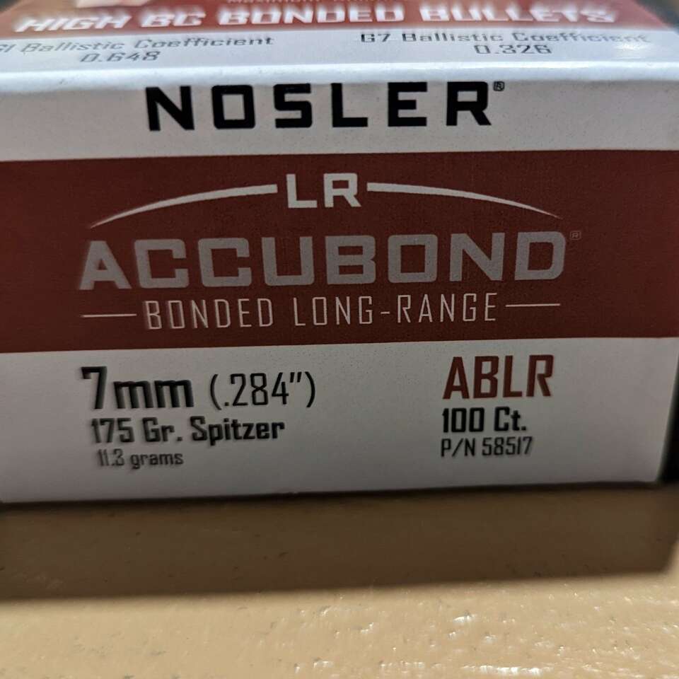 7mm Nosler Accubond long range 175 gr bullets PRC