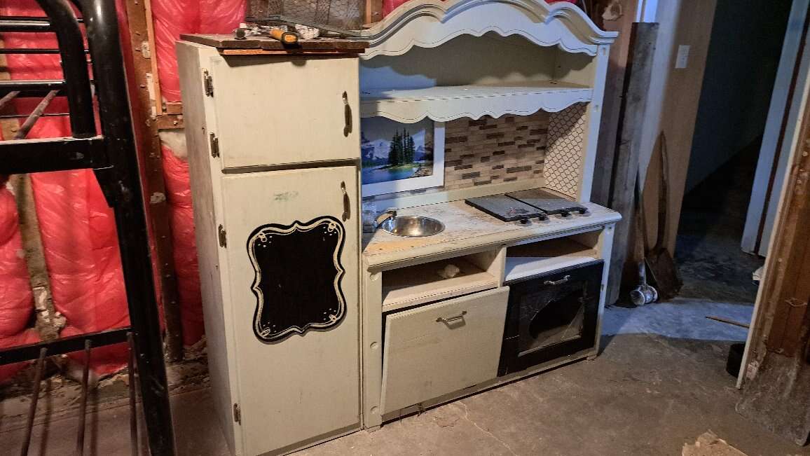 Solidly custom built play kitchen