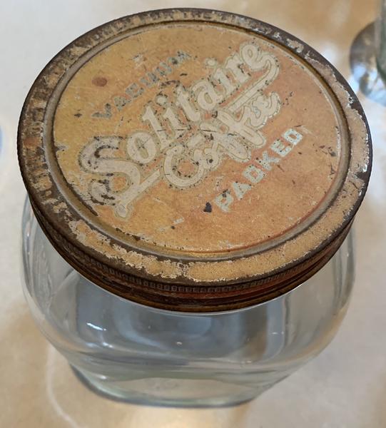 Vintage Solitaire Coffee Jar Graphic On Metal Lid