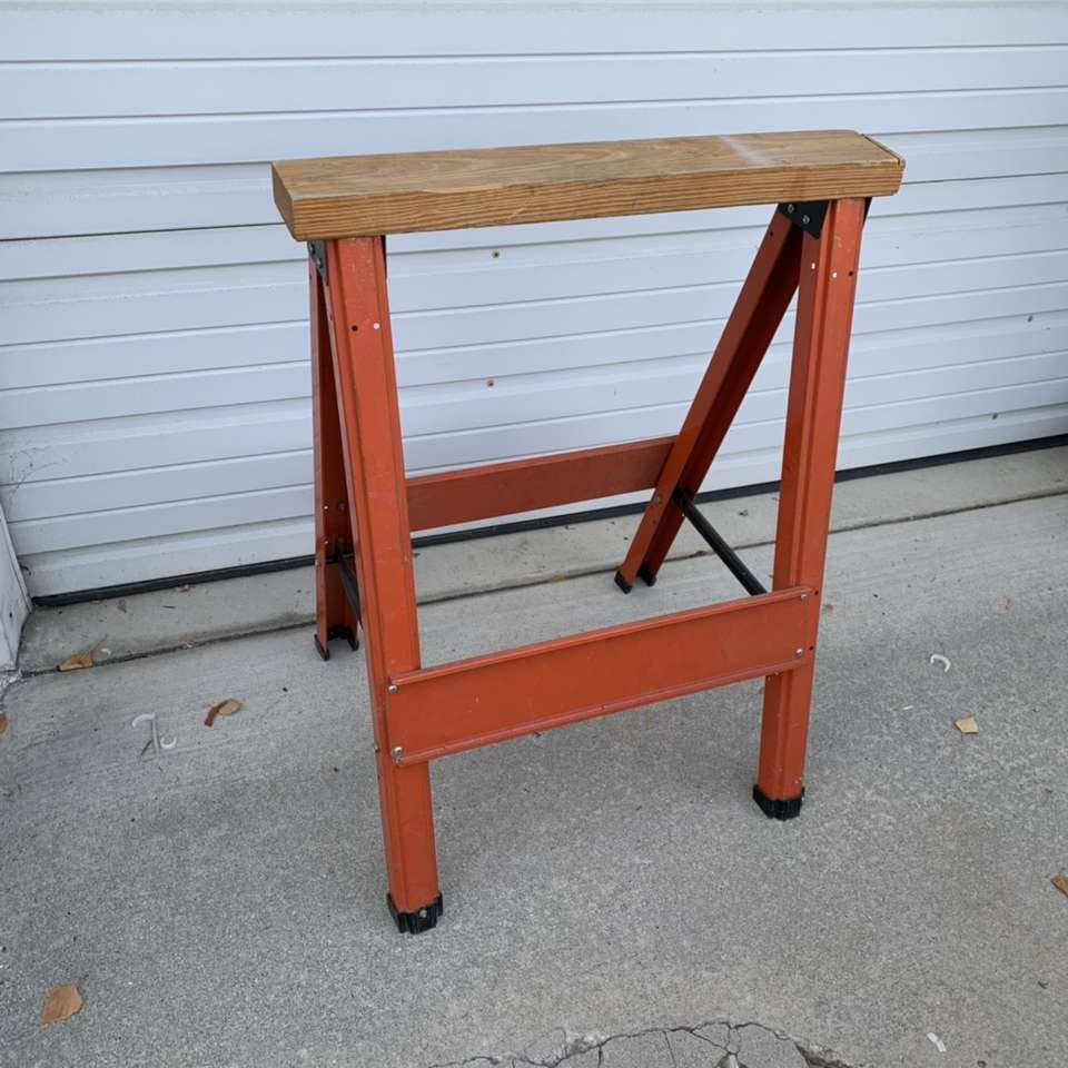 One Saw Horse Foldable Metal & Wood Top By HirsH