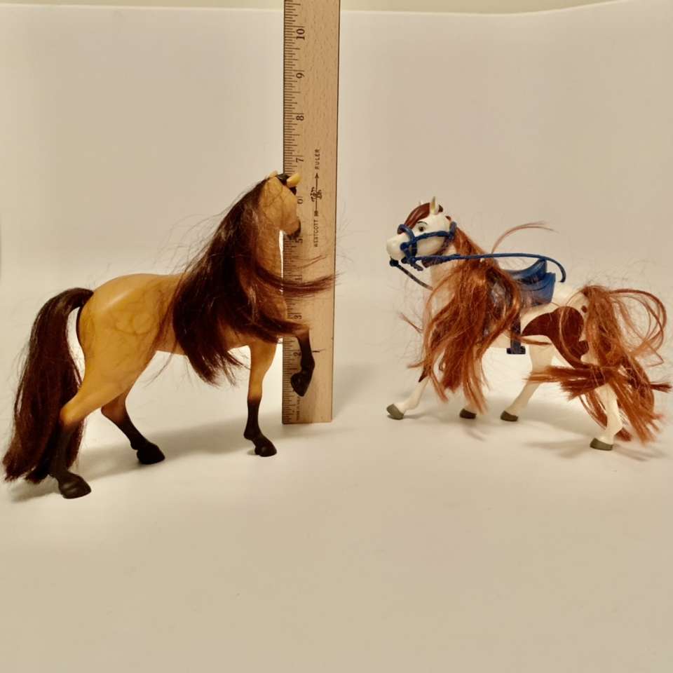 Two 9 Inch Realistic Ponies with Saddle & Bridle