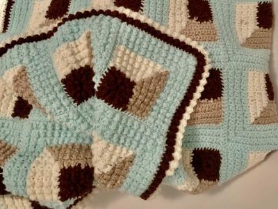 New 4.3 X 5.6 Feet Hand Crocheted Afghan Blanket