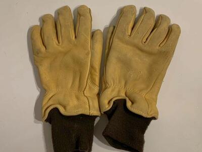 Large Soft Lined Leather Gloves Knit Cuffs