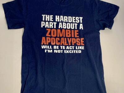 Med Cotton Zombie Apocalypse Tee Navy