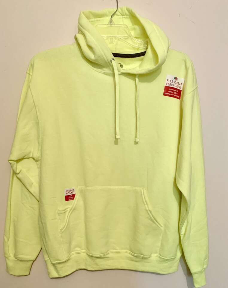 New With Tags Large Fluorescent Yellow Hoodie