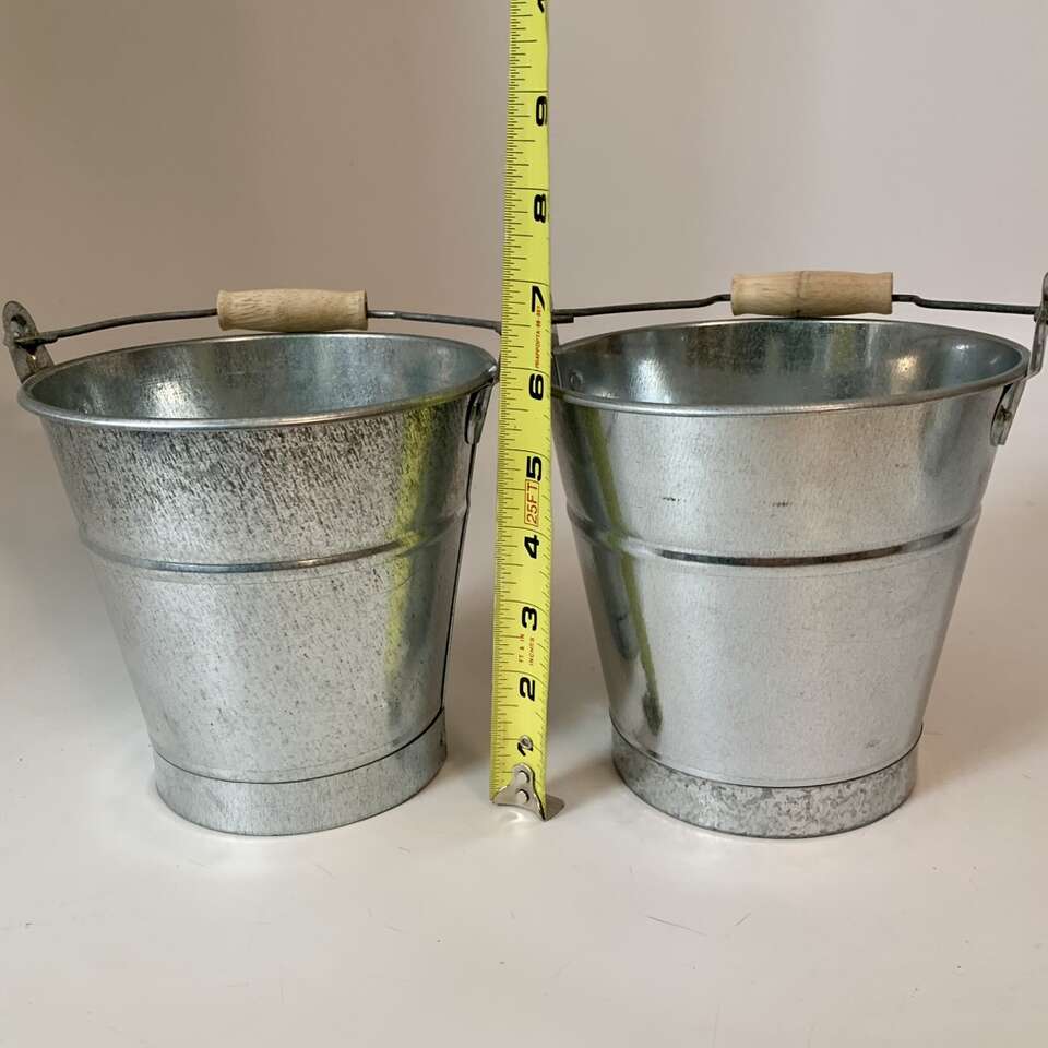 Two Galvanized Pails / Buckets 6 X 6