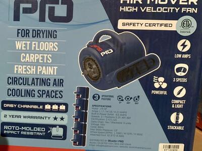 Fan blower High Velocity One quarter Horse Power
