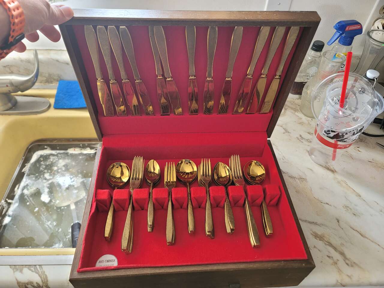 Vintage Dirilyte Tuscany 12 piece flatware set w/ case