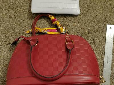 New red leather purse
