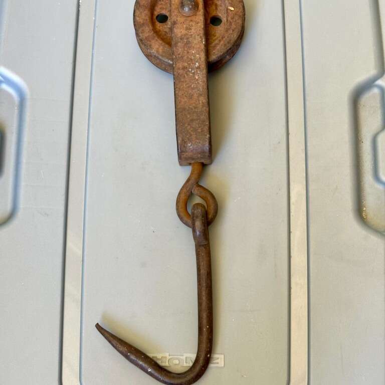 Big Vintage butcher Meat Hook With Pulley Trolley