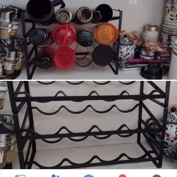 Countertop Wine rack, 3 tier blk metal