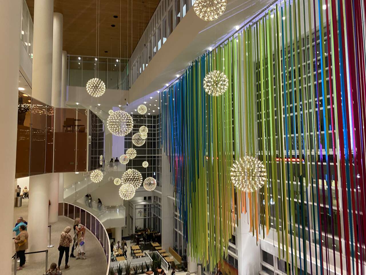 Modern globe chandelier led Eccles theater