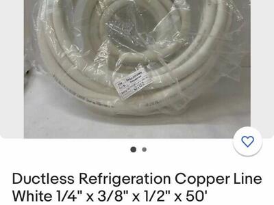 Ductless Refrigeration Copper Line White