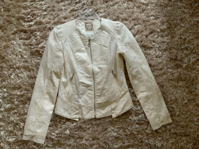 BEAUTIFUL LACE/FAUX LEATHER JACKET. SIZE XS. CASH/VENMO ONLY
