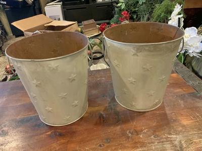 BEAUTIFUL METAL CONTAINER 9” TALL. $15 EACH.