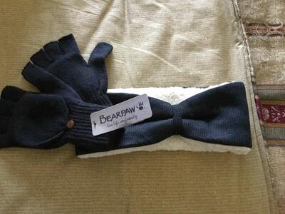 BRAND NEW “BEARPAW” FLEECE GLOVES AND HEADBAND-BLACK-CASH/VENMO ONLY