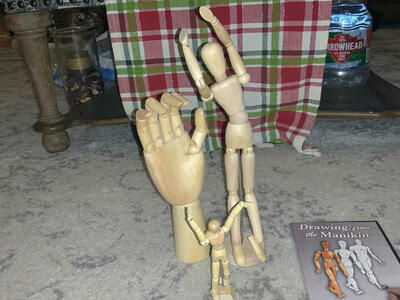 ART WOODEN MOVEABLE MANIKIN SET. CASH/VENMO ONLY