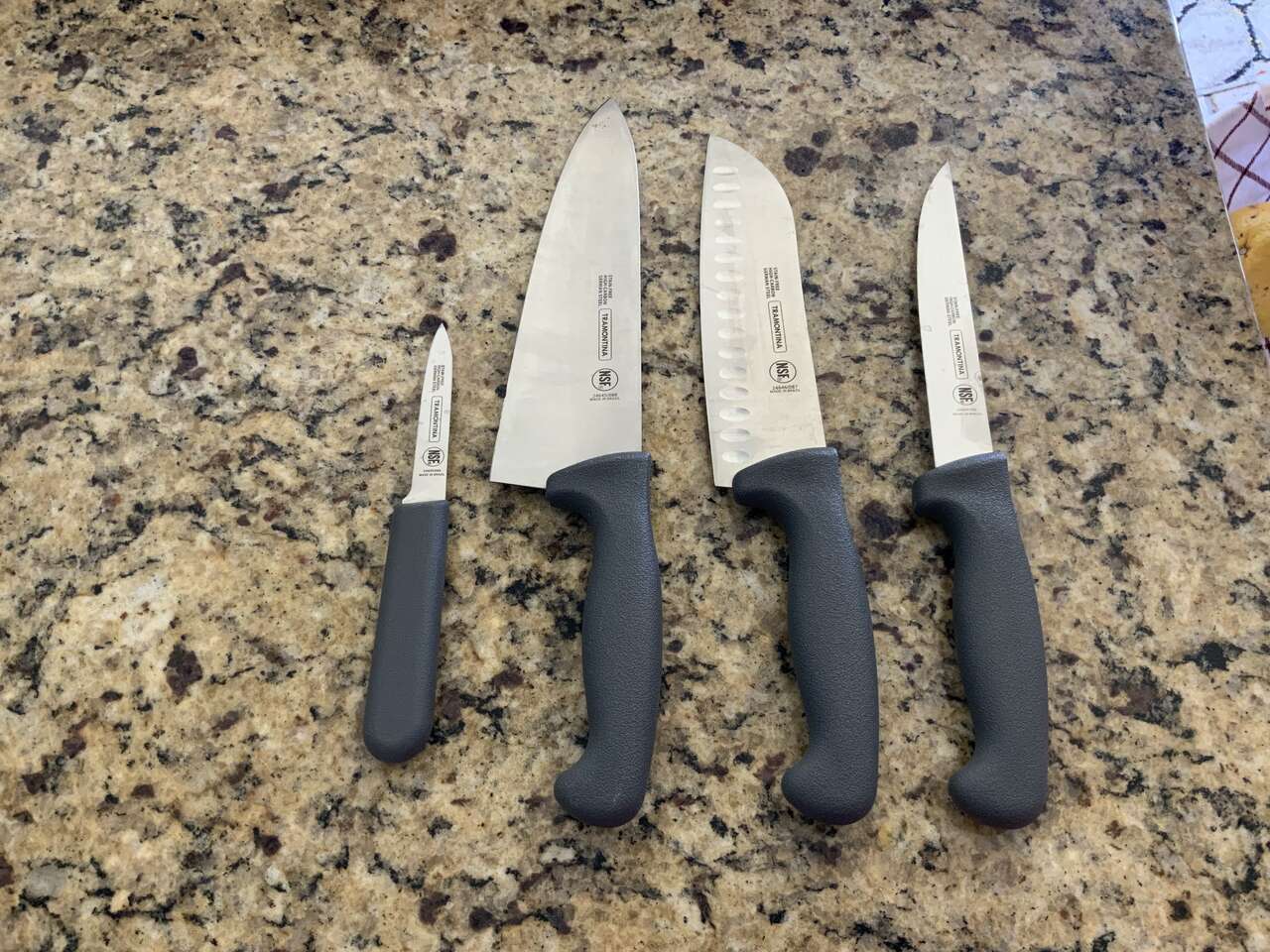 LIKE NEW TRAMONTINA STAINLESS STEEL CHEF KNIFE SET. CASH/VENMO ONLY