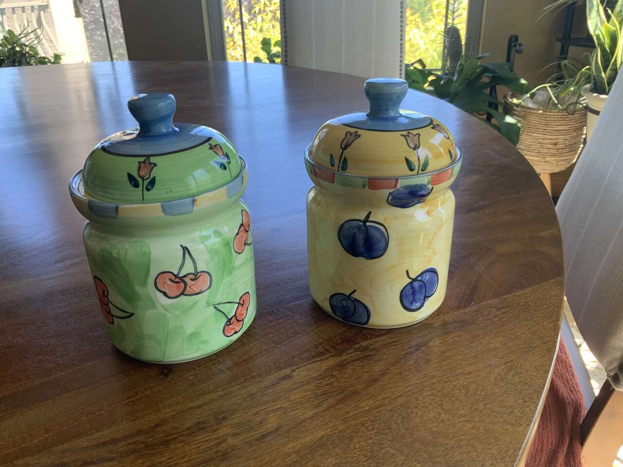 BRAND NEW CERAMIC CANISTER SET. 8” TALL. CASH/VENMO ONLY