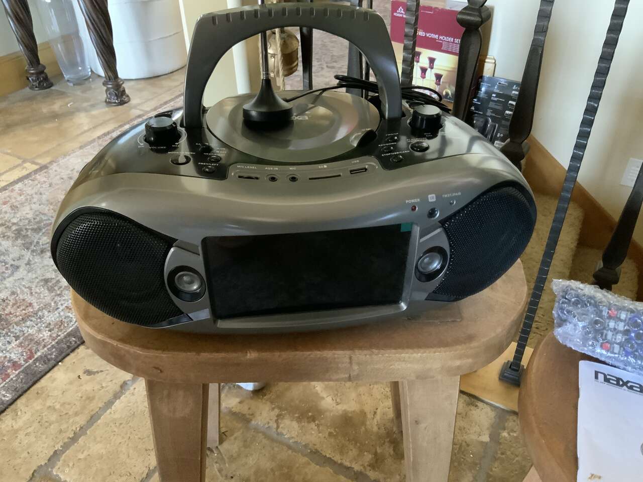 LIKE NEW NAXA 7” BLUETOOTH DVD BOOMBOX W/TV & MICROPHONE+REMOTE CONTROL. CASH/VENMO ONLY