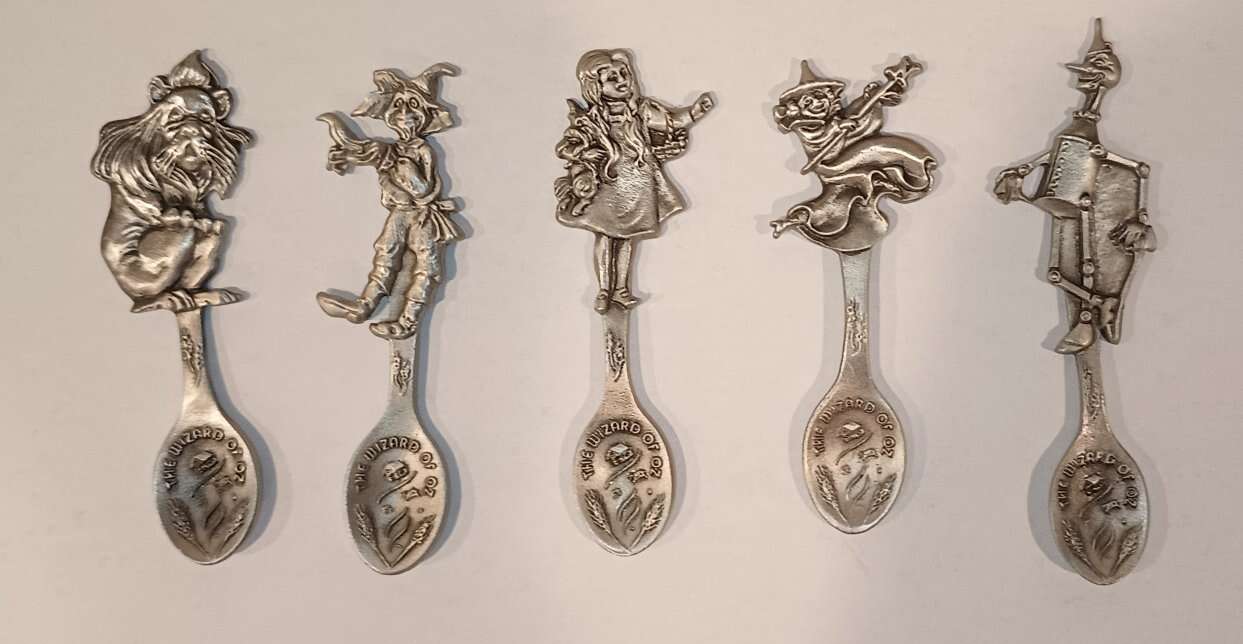 Wicked, Complete Set Wizard Of Oz Pewter 5 Spoons