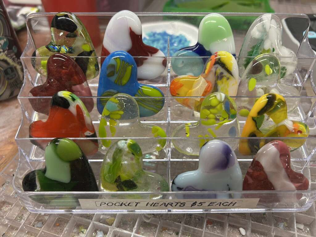 Chunky HEARTS Fused Glass