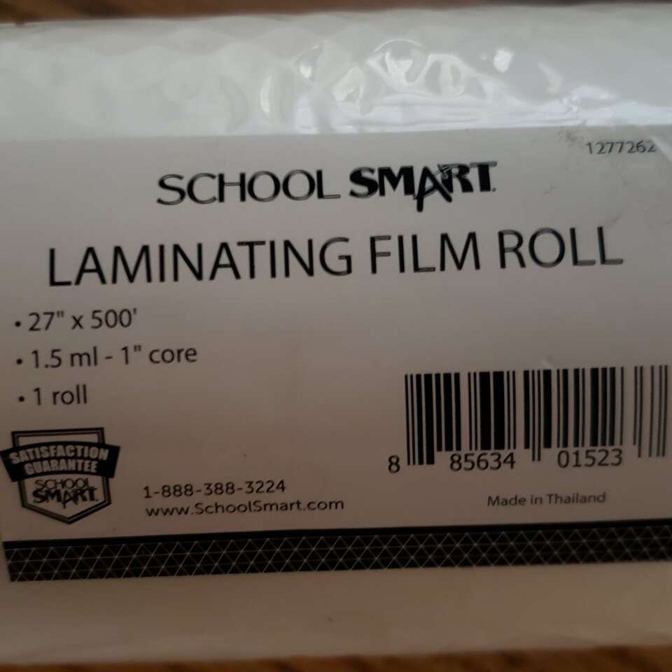 School Smart Laminating Film Roll 25 Inches x 500 Feet 1.5 mil thick 1 inch core