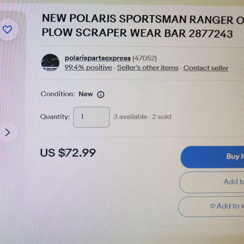 POLARIS SNOWPLOW 60IN WEARBAR