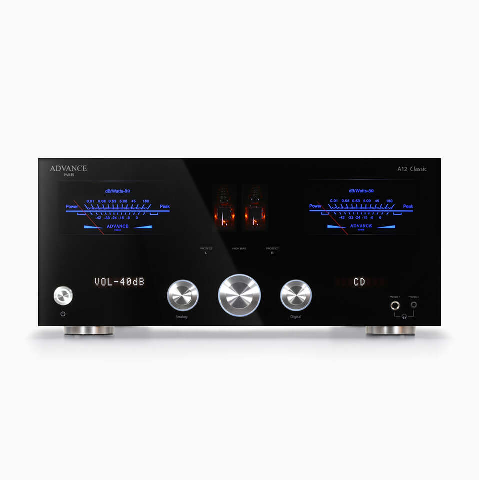 Advance Paris A12 classic integrated receiver with dual pre amp tubes and 2 independent power amps